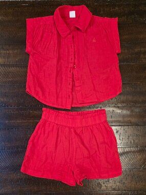 Baby GAP Red Matching Short Set Size 4